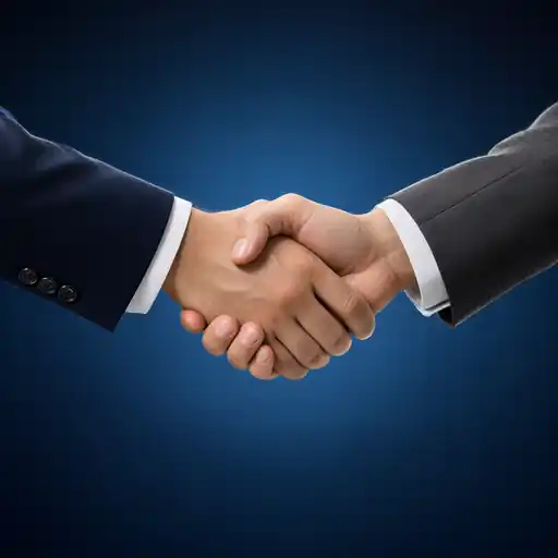 Two business partners shaking hands