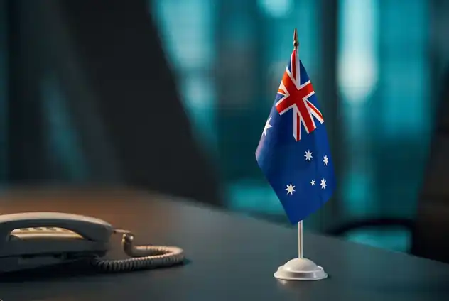 Australian flag on an office desk