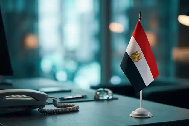 Egyptian flag on an office desk