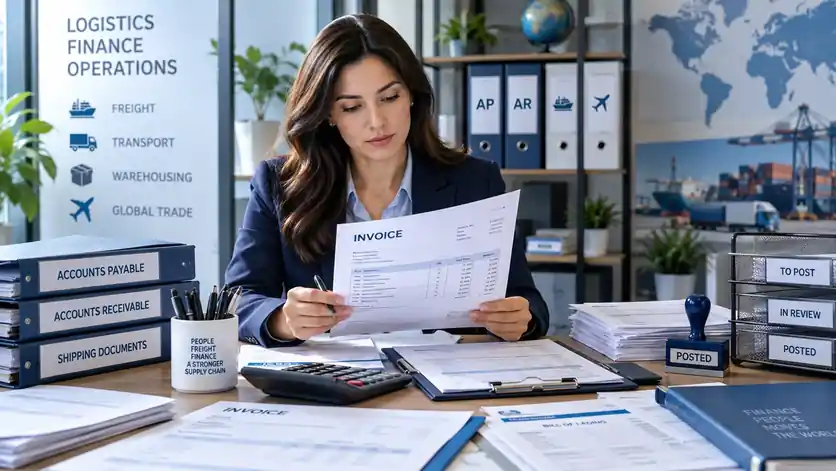 Finance specialist posting AR and AP invoices