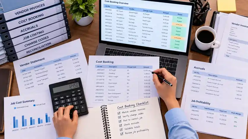 Finance specialist booking job costs against accruals