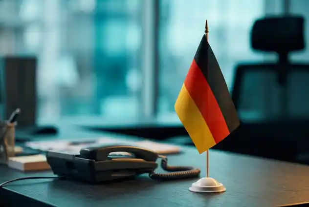 German flag on an office desk