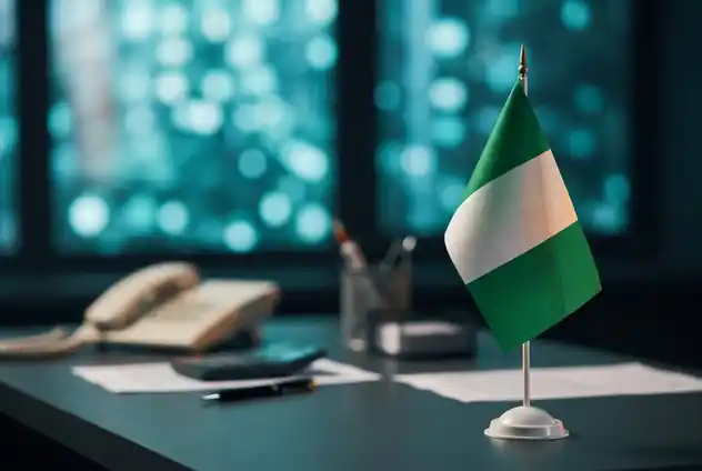 Nigerian flag on an office desk