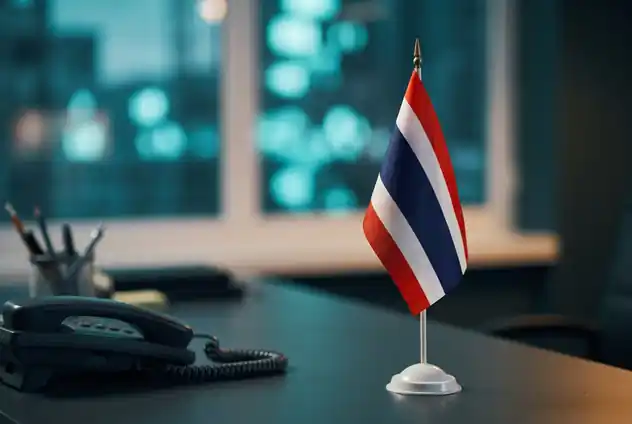 Thai flag on an office desk