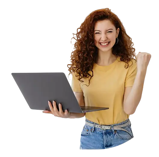 a pretty girl with a laptop